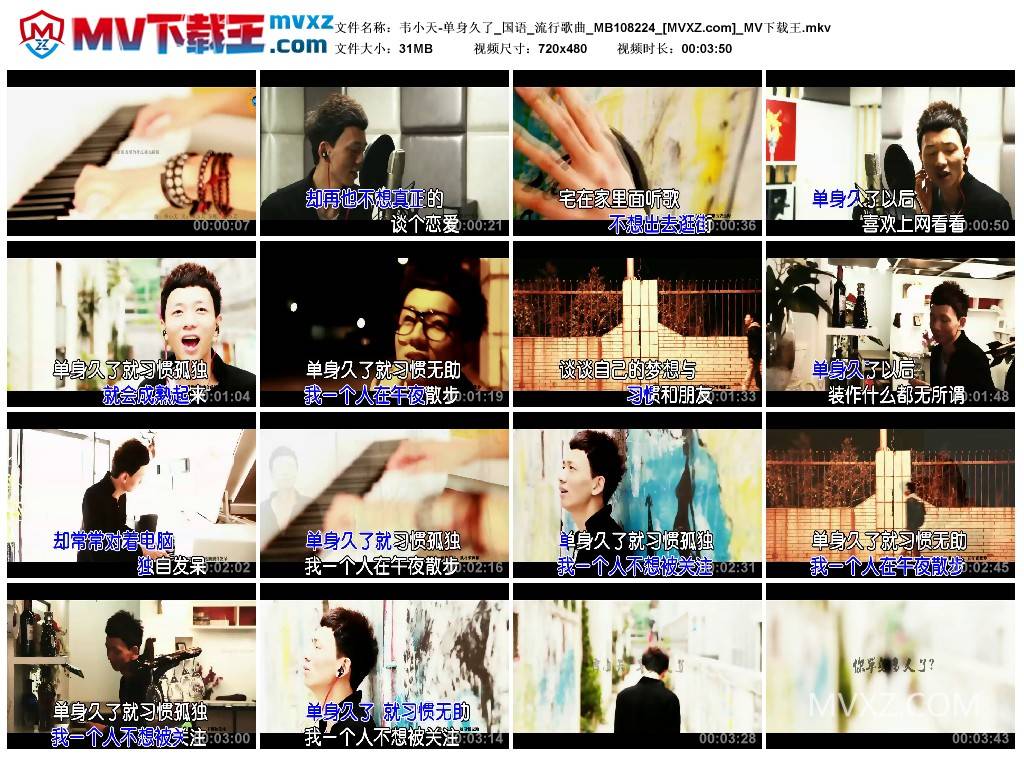 韦小天-单身久了_国语_流行歌曲_MB108224